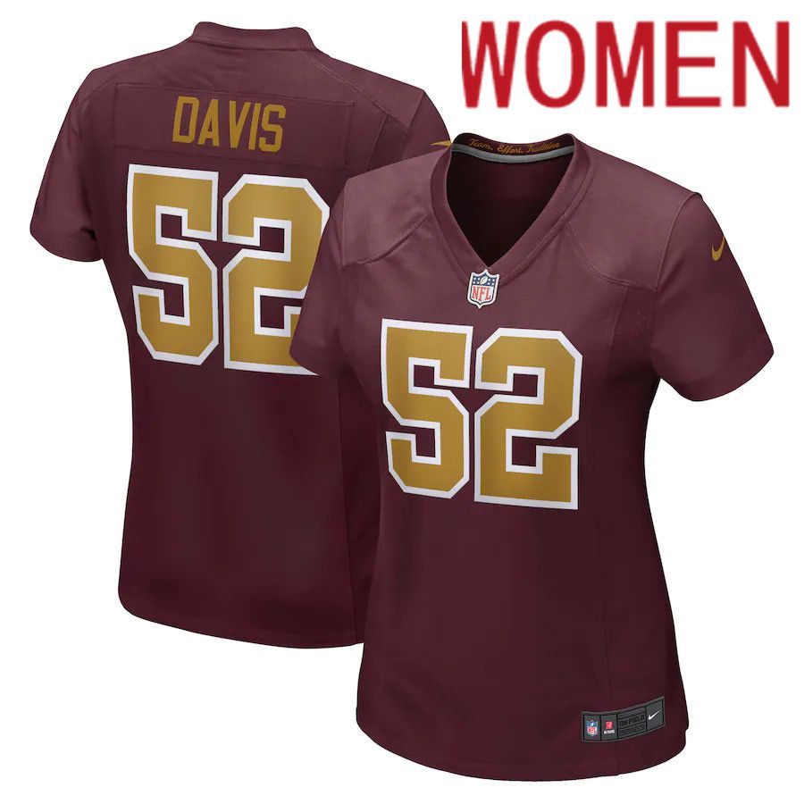Women Washington Redskins #52 Jamin Davis Nike Burgundy Game NFL Jersey->women nfl jersey->Women Jersey